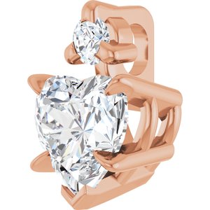 14K Rose Gold Natural White Sapphire & .03 CT Natural Diamond Pendant