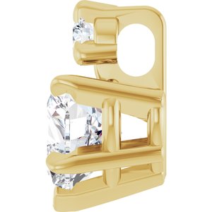 14K Yellow Gold Natural White Sapphire & .03 CT Natural Diamond Pendant