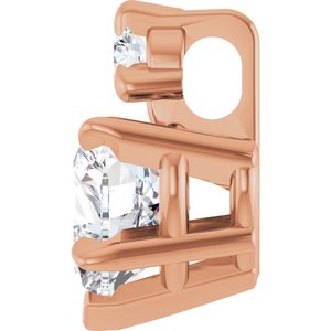 14K Rose Gold Natural White Sapphire & .03 CT Natural Diamond Pendant