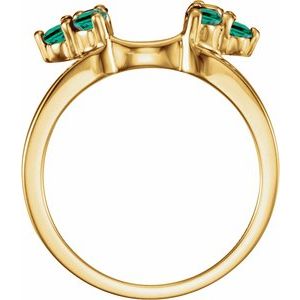 14K Yellow Natural Emerald Wrap-Style Enhancer Ring