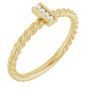 14K Yellow Gold .03 CTW Natural Diamond Rope Ring