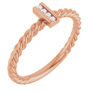 14K Rose Gold .03 CTW Natural Diamond Rope Ring