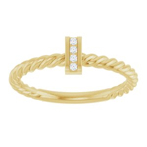 14K Yellow Gold .03 CTW Natural Diamond Rope Ring