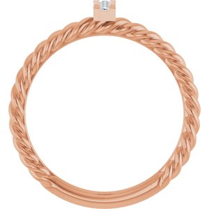 14K Rose Gold .03 CTW Natural Diamond Rope Ring
