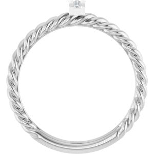 14K White Gold .03 CTW Natural Diamond Rope Ring