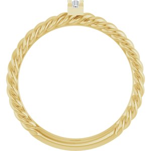 14K Yellow Gold .03 CTW Natural Diamond Rope Ring