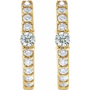 14K Yellow Gold 1/6 CTW Natural Diamond 13.6 mm Hoop Earrings – image 2