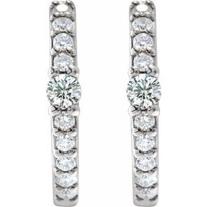 14K White Gold 1/6 CTW Natural Diamond 13.6 mm Hoop Earrings – image 2