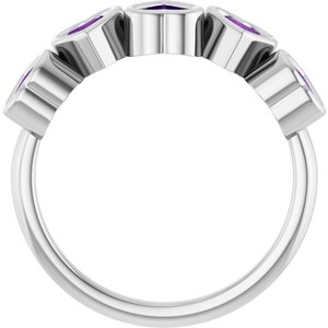 Five-Stone Heart Ring