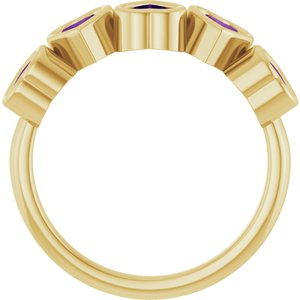 Five-Stone Heart Ring