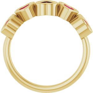 Five-Stone Heart Ring