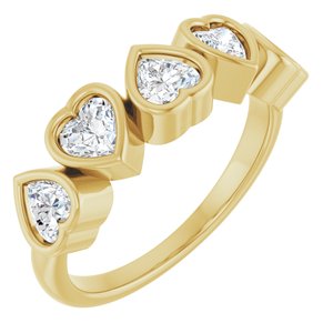 Five-Stone Heart Ring