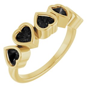 Five-Stone Heart Ring