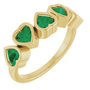 Five-Stone Heart Ring