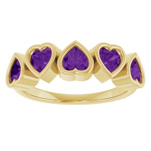 Five-Stone Heart Ring