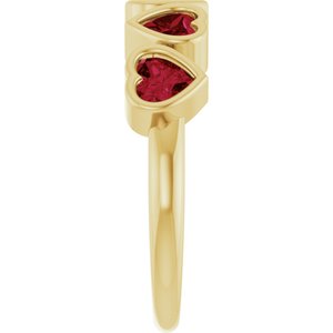 Five-Stone Heart Ring