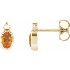 Accented Bezel-Set Earrings