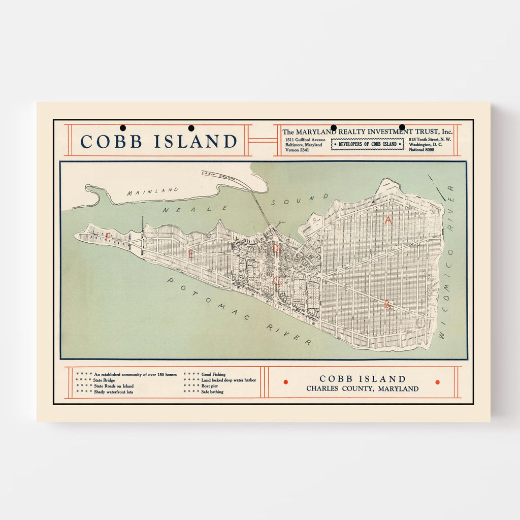 Vintage Cobb Island Map 1935