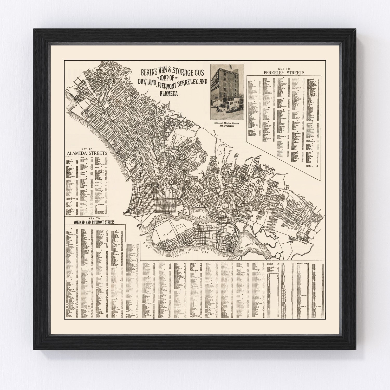 Vintage Map of Oakland, California 1920