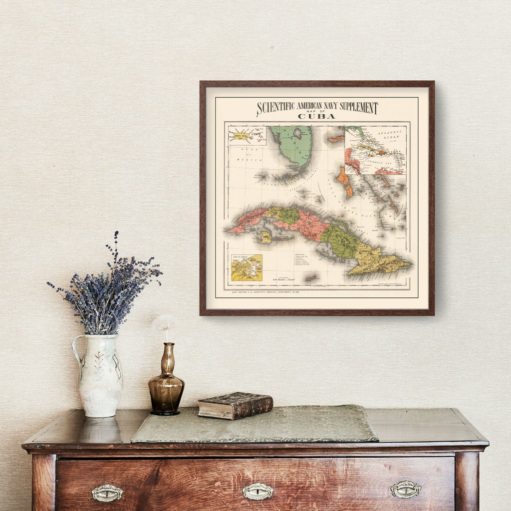 Vintage Map of Cuba 1898