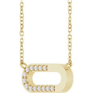 14K Yellow Gold 1/10 CTW Natural Diamond Paperclip-Style 18" Necklace