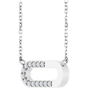 14K White Gold 1/10 CTW Natural Diamond Paperclip-Style 18" Necklace