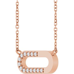 14K Rose Gold 1/10 CTW Natural Diamond Paperclip-Style 18" Necklace