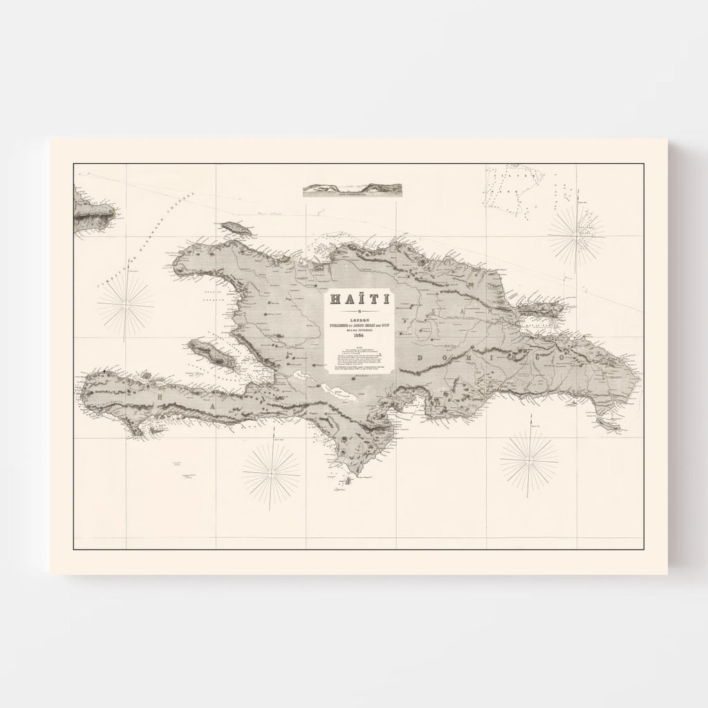 Vintage Map of Haiti 1864