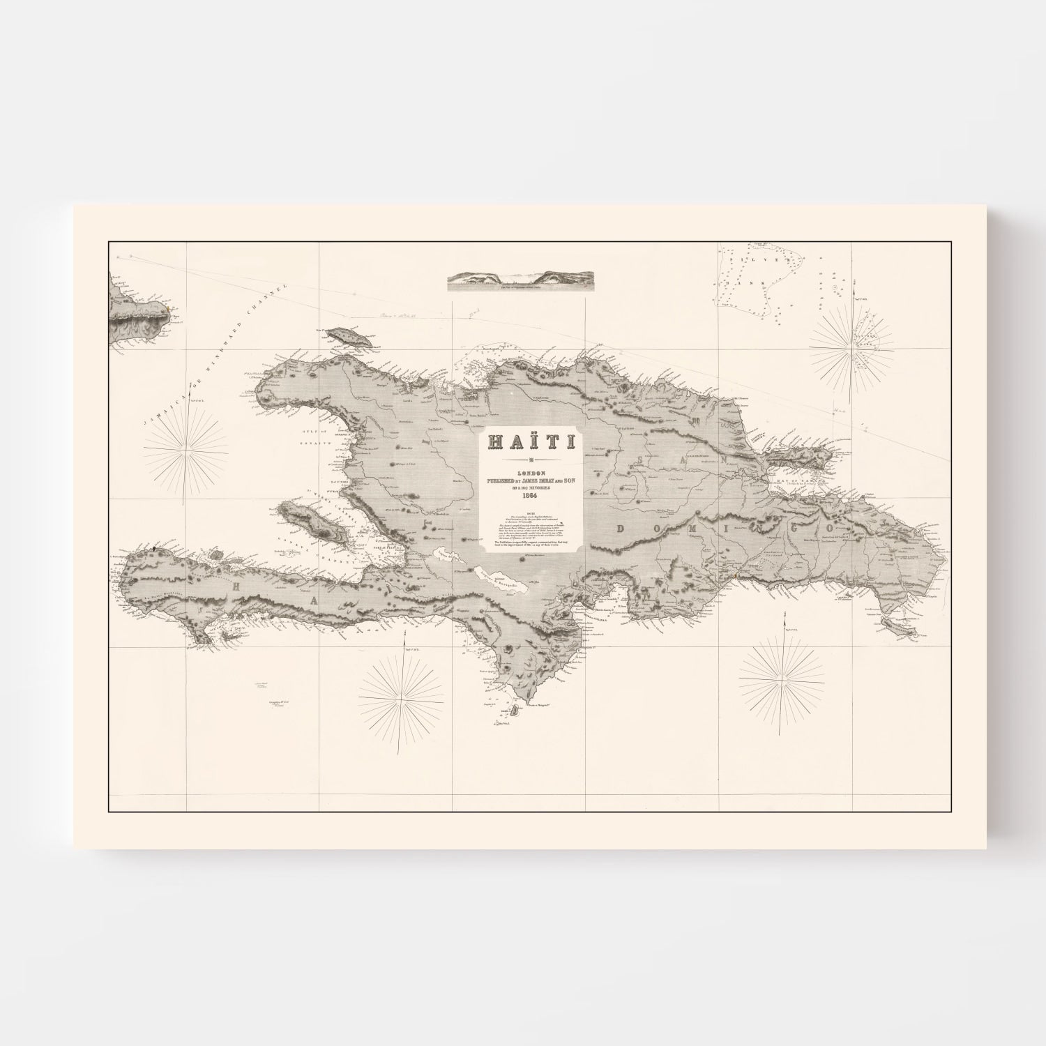 Vintage Map of Haiti 1864