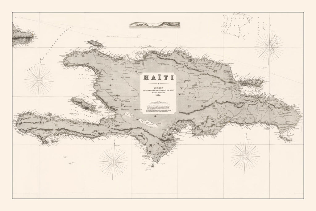 Vintage Map of Haiti 1864