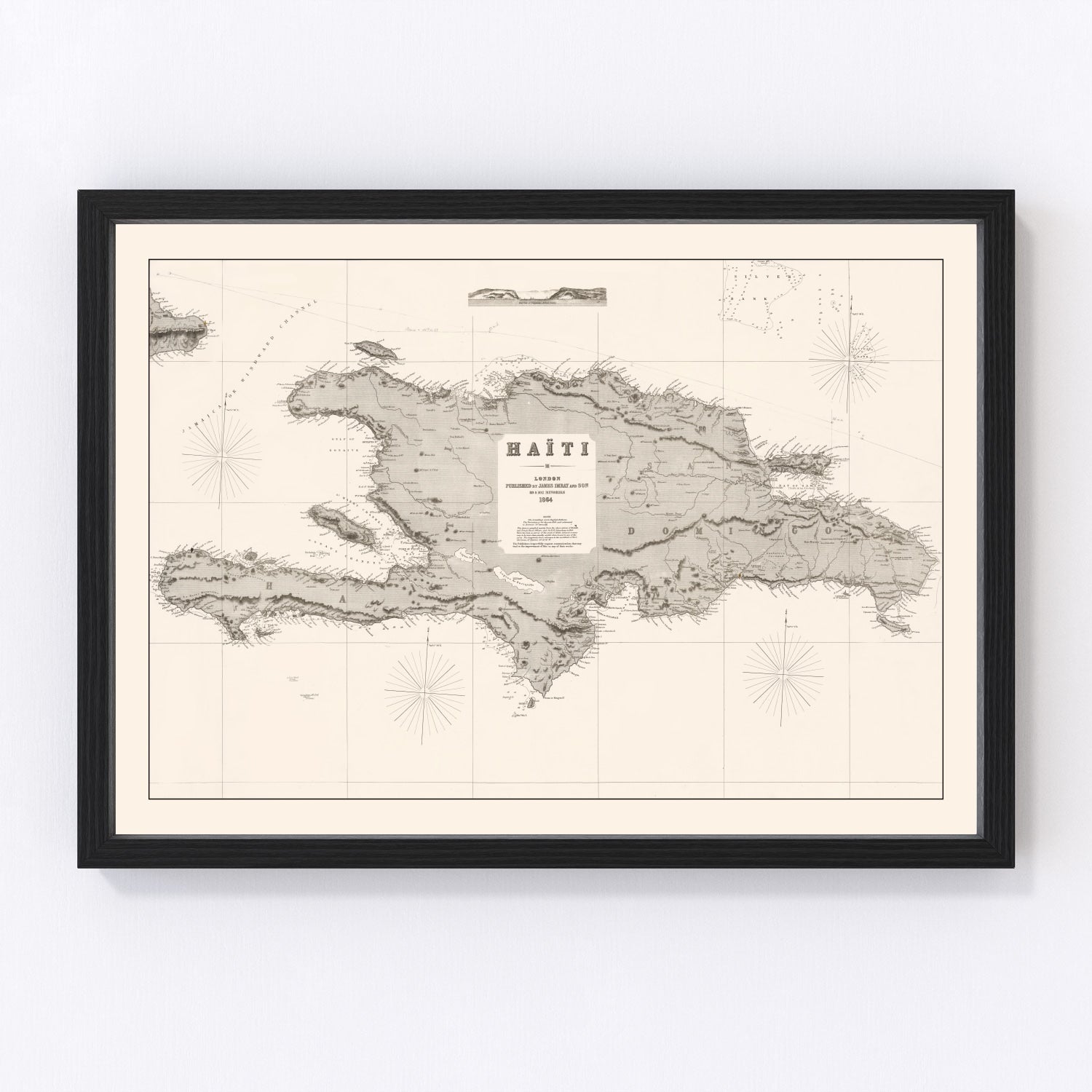 Vintage Map of Haiti 1864