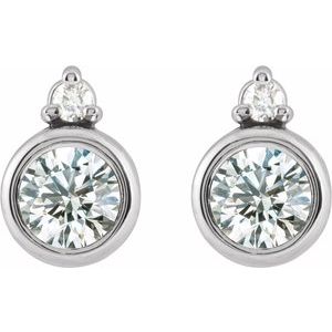 14K White Gold 4 mm 1/2 CTW Natural Diamond Earrings – image 2