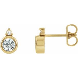 14K Yellow Gold 4 mm 1/2 CTW Natural Diamond Earrings