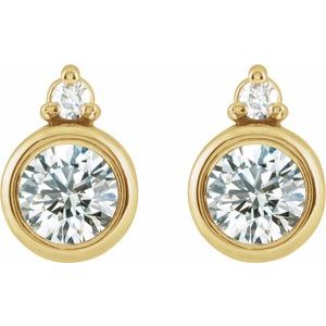 14K Yellow Gold 4 mm 1/2 CTW Natural Diamond Earrings – image 2