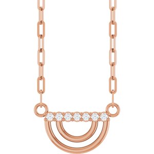 14K Rose Gold .05 CTW Natural Diamond Arch 18" Necklace