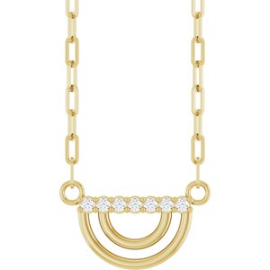 14K Yellow Gold .05 CTW Natural Diamond Arch 18" Necklace