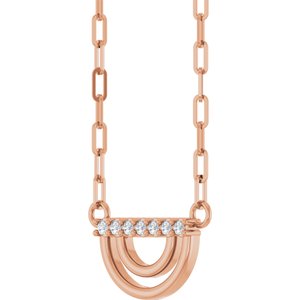 14K Rose Gold .05 CTW Natural Diamond Arch 18" Necklace