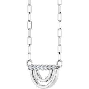 14K White Gold .05 CTW Natural Diamond Arch 18" Necklace