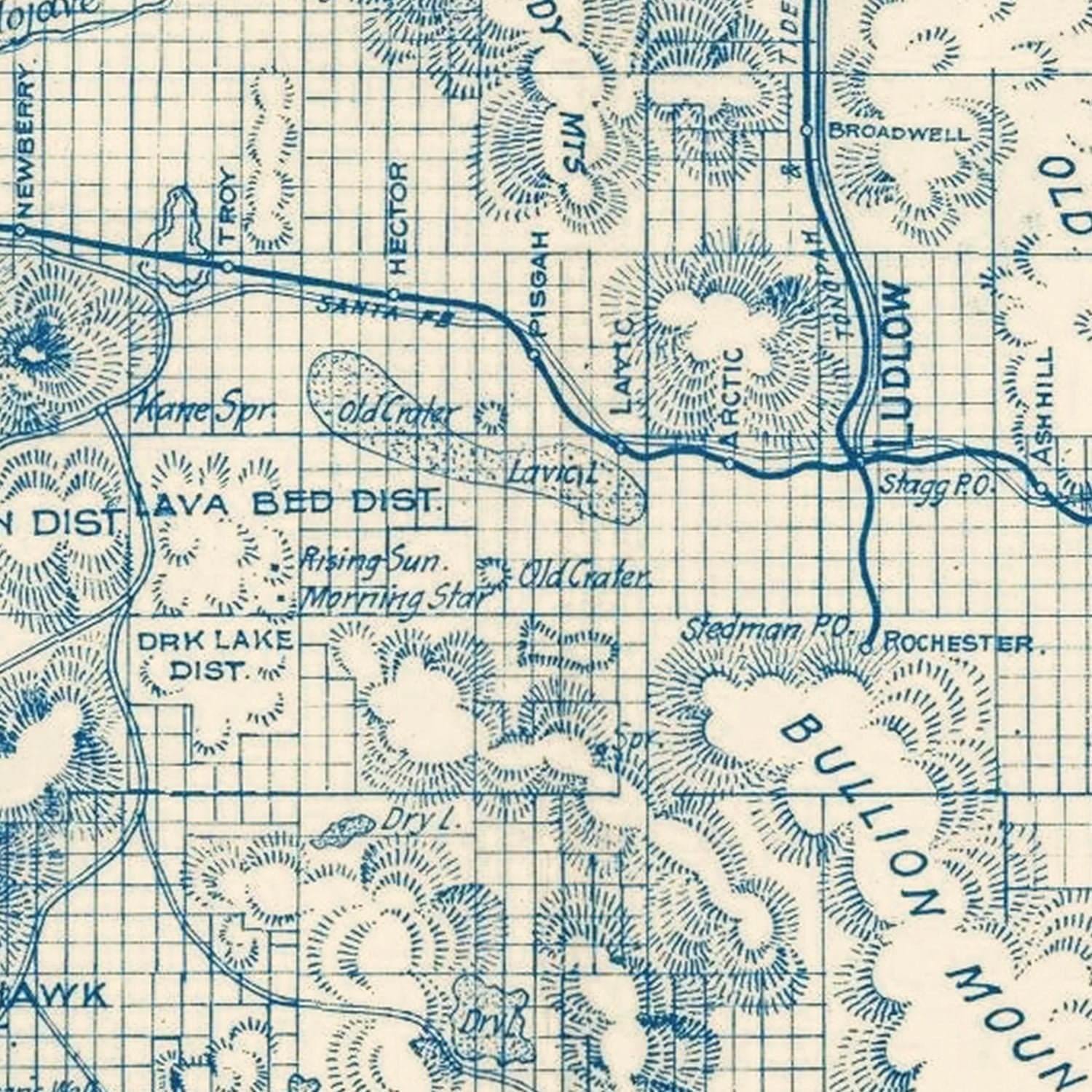 Vintage Map of San Bernardino County, California 1932
