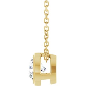14K Yellow Gold 1/2 CT Lab-Grown Diamond Bezel-Set 16-18" Necklace