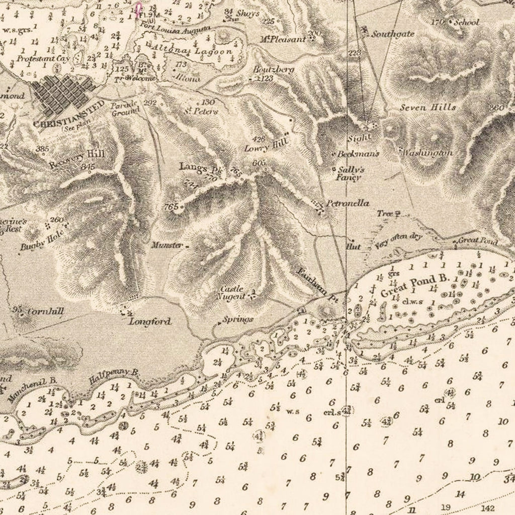 Vintage Nautical Map of St. Croix 1958