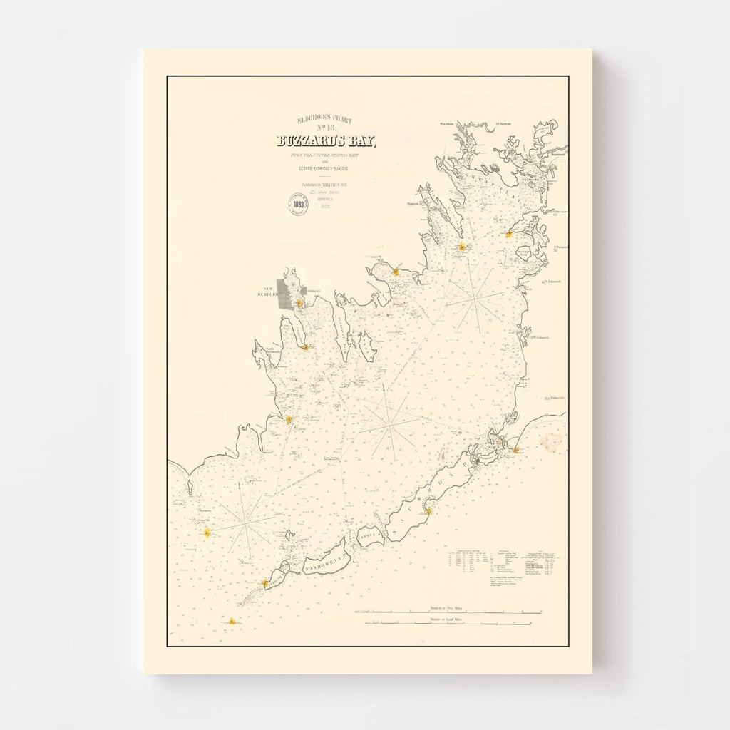 Vintage Buzzard Bay, MA Map 1882