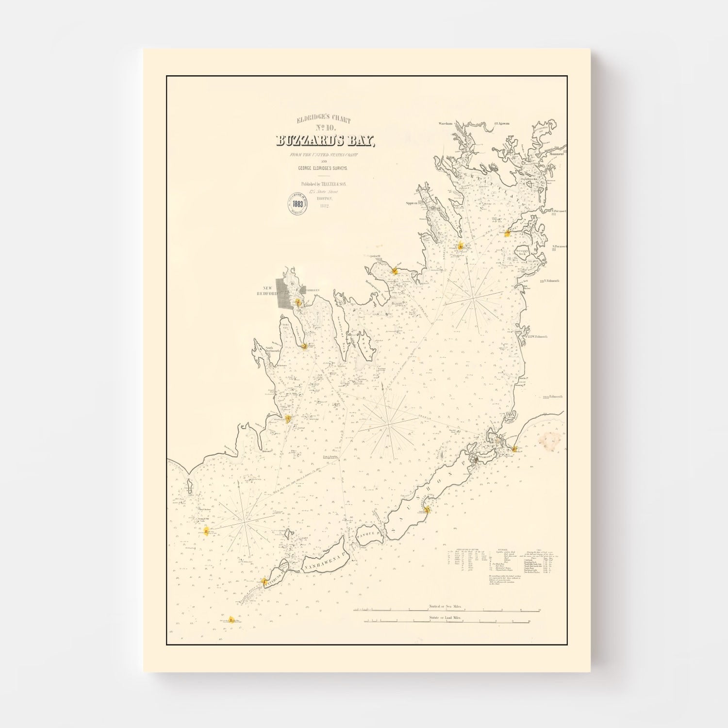 Vintage Buzzard Bay, MA Map 1882