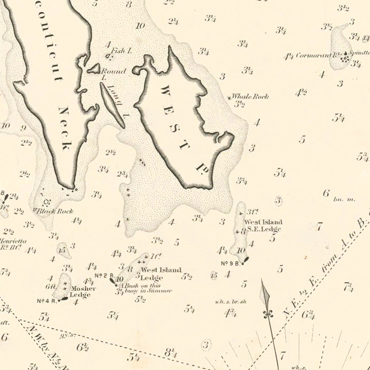Vintage Buzzard Bay, MA Map 1882