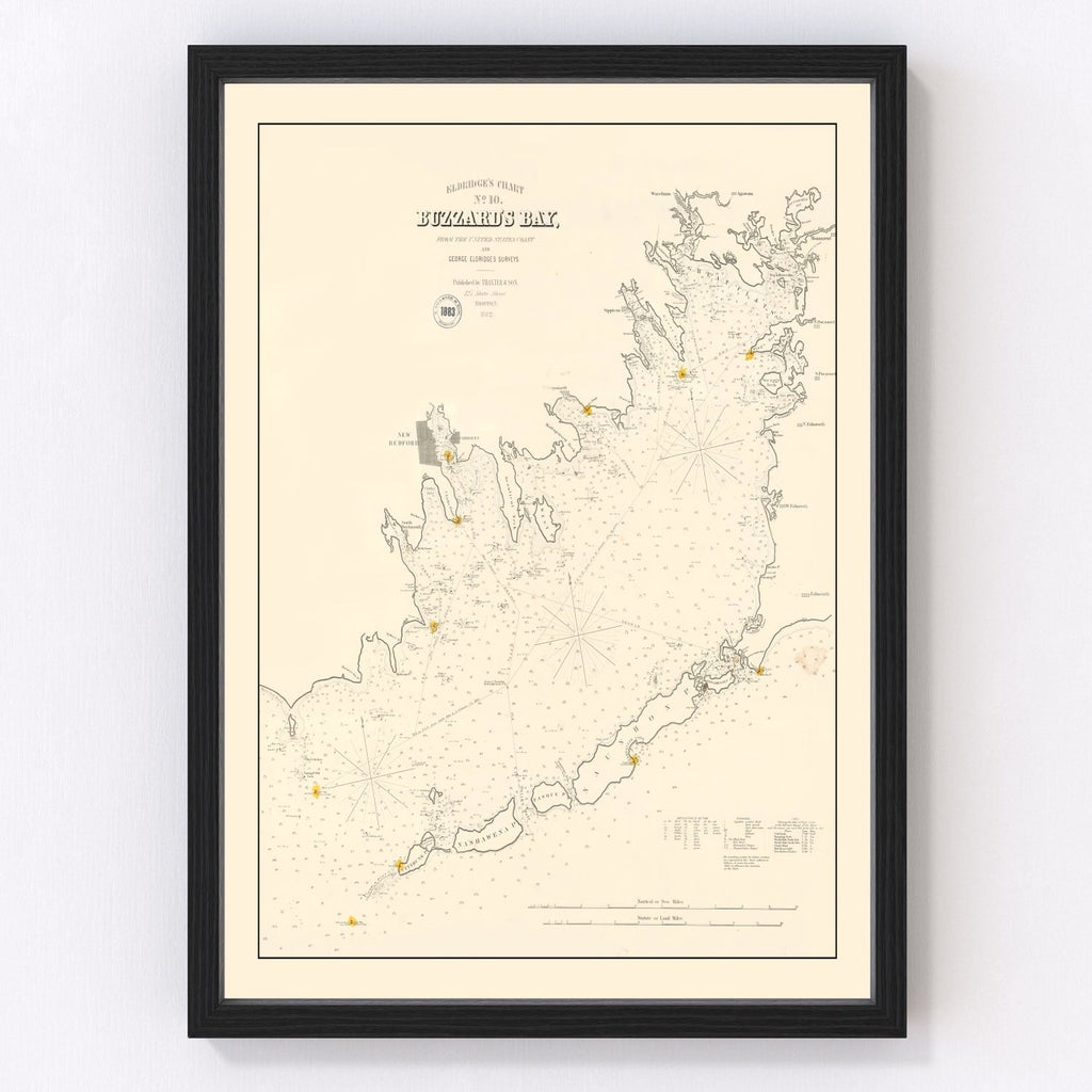 Vintage Buzzard Bay, MA Map 1882