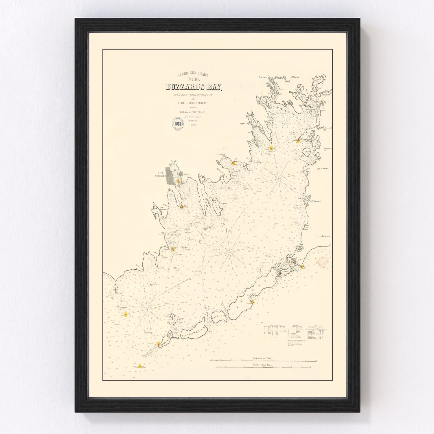 Vintage Buzzard Bay, MA Map 1882