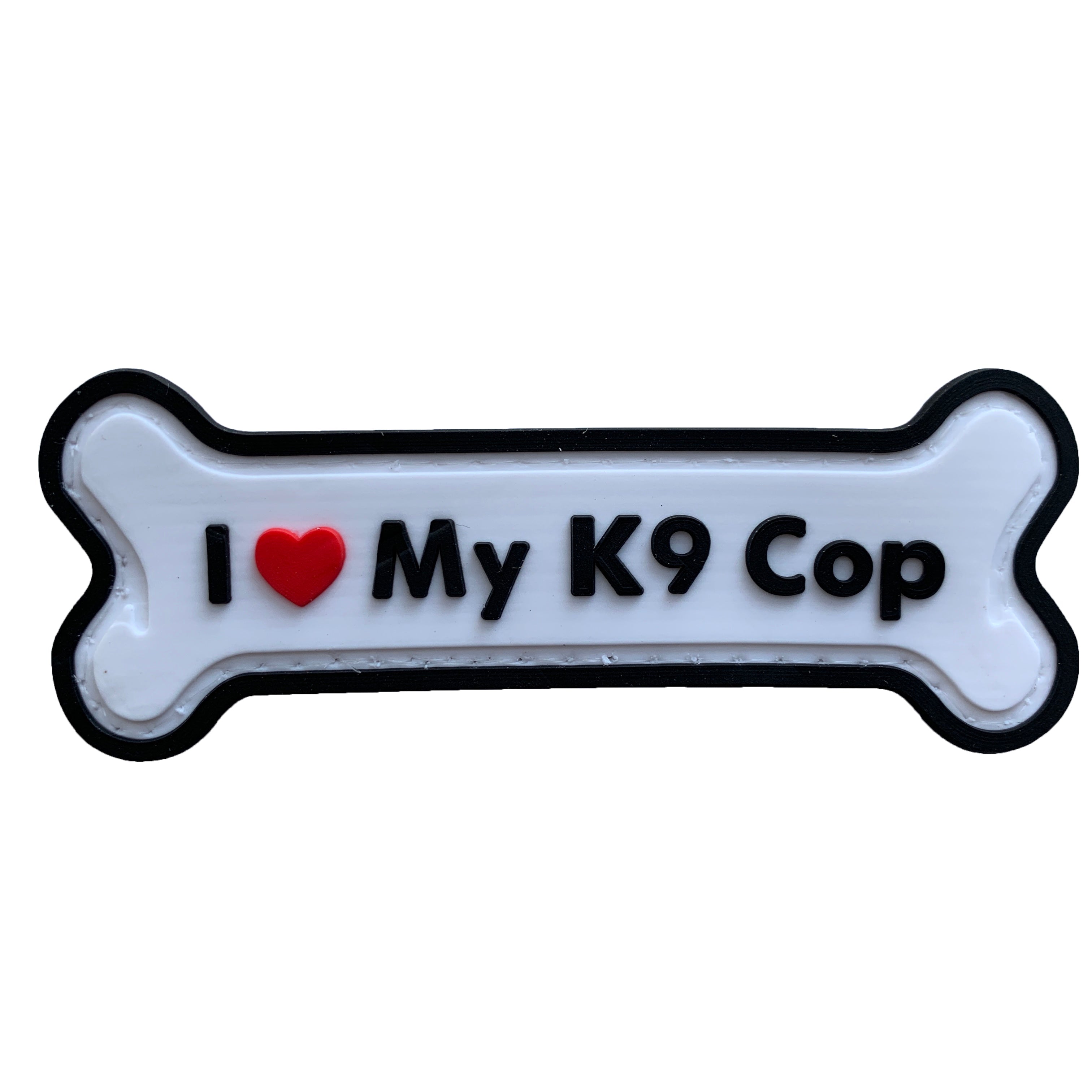 I Love My K9 Cop PVC Patch White