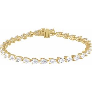 14K Yellow Gold 6 1/2 CTW Lab-Grown Diamond Line 7" Bracelet