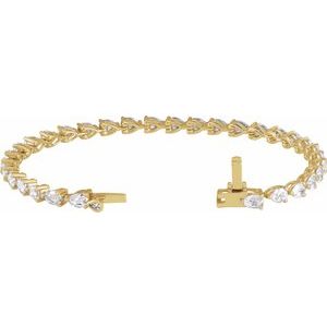 14K Yellow Gold 6 1/2 CTW Lab-Grown Diamond Line 7" Bracelet – image 2