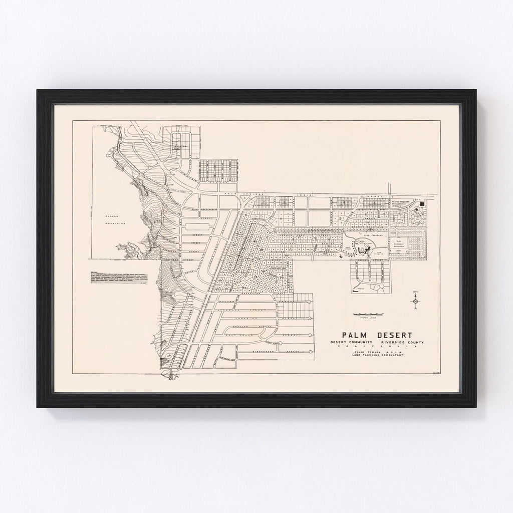 Vintage Map of Palm Desert, California 1946